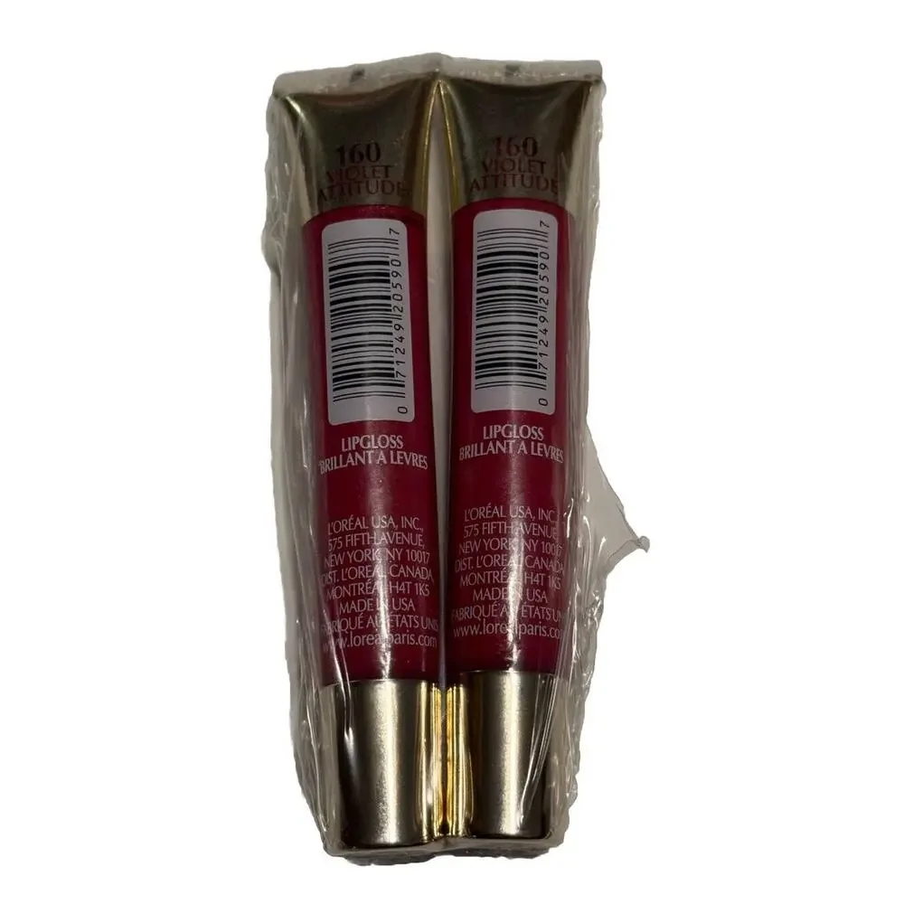 L'Oreal of Paris Colour Riche Le Gloss Lot of 2 New 160 Violet Attitude
